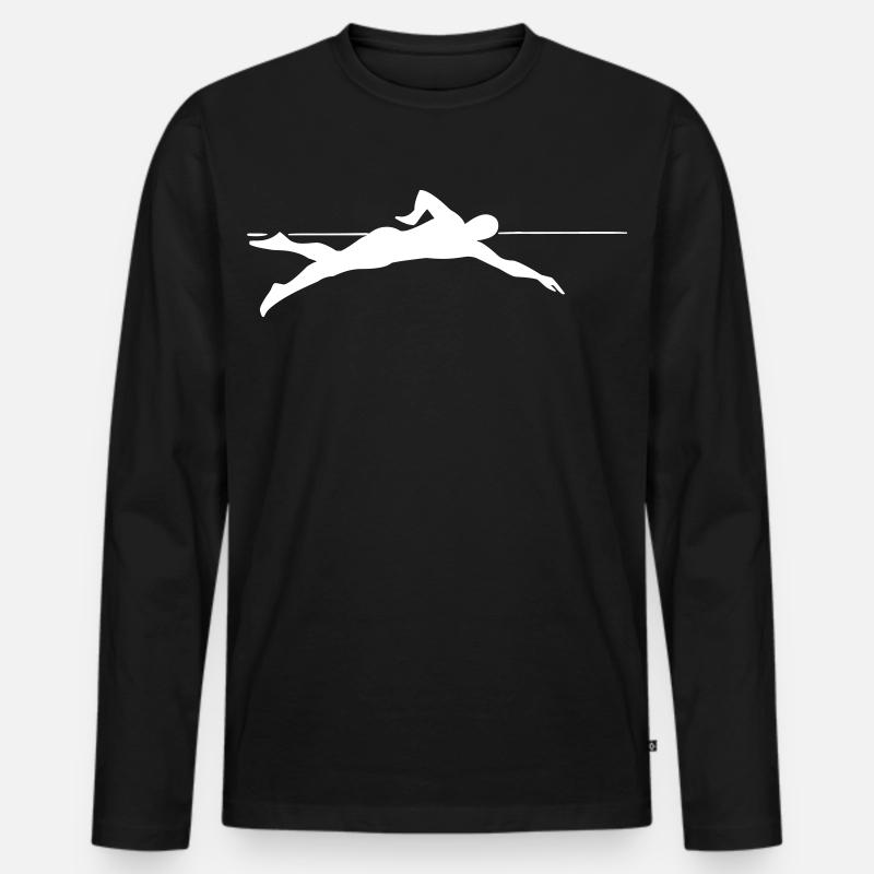 Dynamischer Sprinter Liniengrafik - Männer Premium Bio Langarmshirt - Schwarz