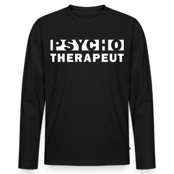 Psychotherapist – Gift Idea - Men's Premium Organic Long Sleeve Shirt - black - Front - Nico (187cm)