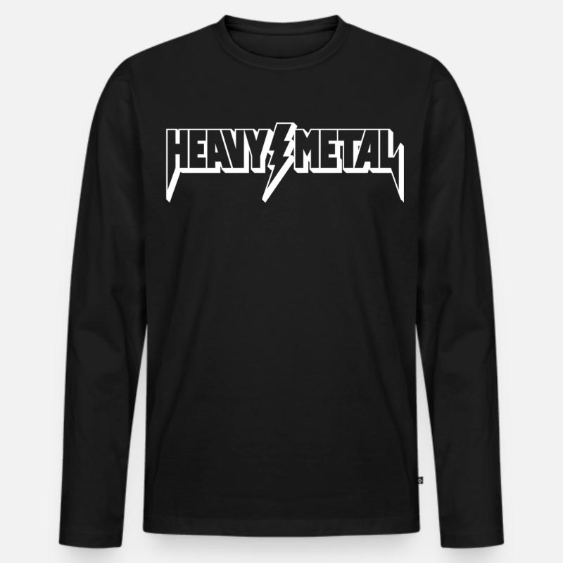 Heavy Metal Logo - Männer Premium Bio Langarmshirt - Schwarz