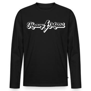 Heavy Metal Script - Men's Premium Organic Long Sleeve Shirt - black - Front - Nico (187cm)