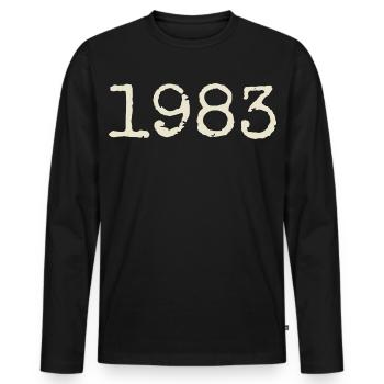 Geburtstagsgeschenk 1983 – Großartig seit 1983 - Männer Premium Bio Langarmshirt - Schwarz - Vorne - Nico (187cm)