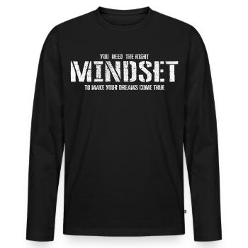 Mindset - Men's Premium Organic Long Sleeve Shirt - black - Front - Nico (187cm)