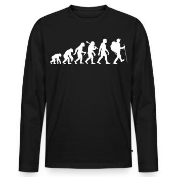 Hikers Evolution Hiking Bergsteiegen - Men's Premium Organic Long Sleeve Shirt - black - Front - Nico (187cm)