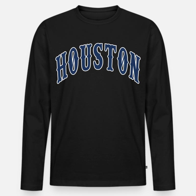Houston - Männer Premium Bio Langarmshirt - Schwarz