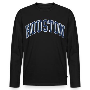Houston - T-shirt manches longues Premium bio Homme - noir - Devant - Nico (187cm)