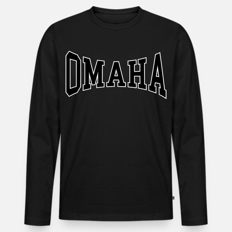Omaha - Männer Premium Bio Langarmshirt - Schwarz