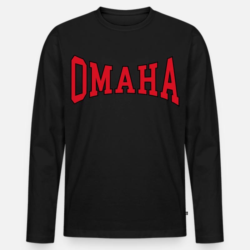 Omaha - Männer Premium Bio Langarmshirt - Schwarz