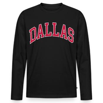 Dallas - Men's Premium Organic Long Sleeve Shirt - black - Front - Nico (187cm)