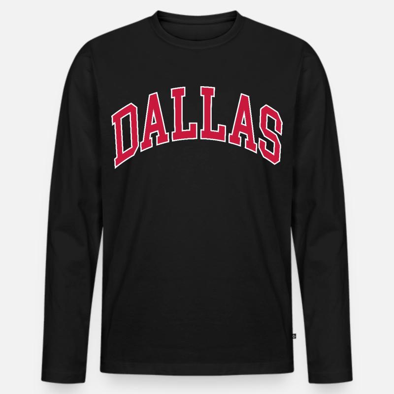 Dallas - Männer Premium Bio Langarmshirt - Schwarz