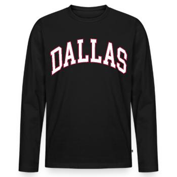 Dallas - Men's Premium Organic Long Sleeve Shirt - black - Front - Nico (187cm)