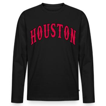 Houston - T-shirt manches longues Premium bio Homme - noir - Devant - Nico (187cm)