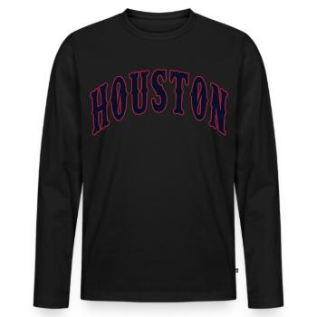 Houston - T-shirt manches longues Premium bio Homme - noir - Devant - Nico (187cm)