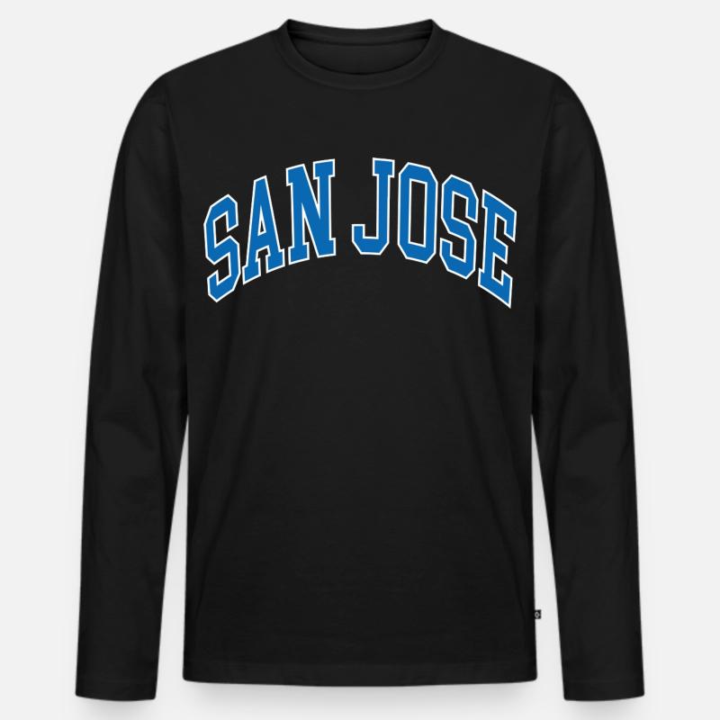 San Jose - Männer Premium Bio Langarmshirt - Schwarz