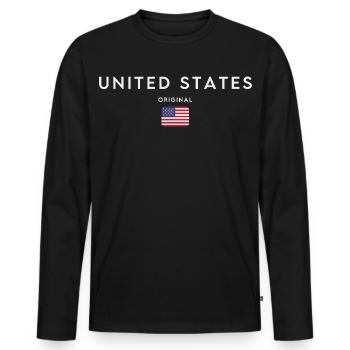Flag of the United States - Men's Premium Organic Long Sleeve Shirt - black - Front - Nico (187cm)