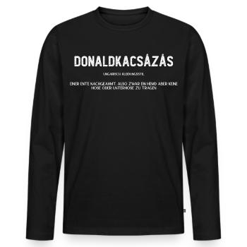 donaldkacsazas w - Männer Premium Bio Langarmshirt - Schwarz - Vorne - Nico (187cm)