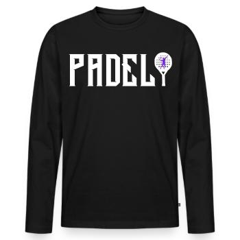 Padel - Männer Premium Bio Langarmshirt - Schwarz - Vorne - Nico (187cm)