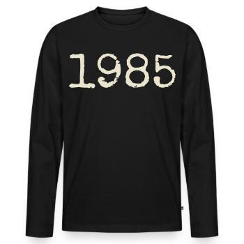 Geburtstagsgeschenk 1985 – Großartig seit 1985 - Männer Premium Bio Langarmshirt - Schwarz - Vorne - Nico (187cm)