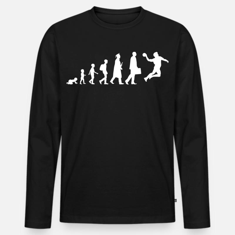 Evolution Handball - Männer Premium Bio Langarmshirt - Schwarz