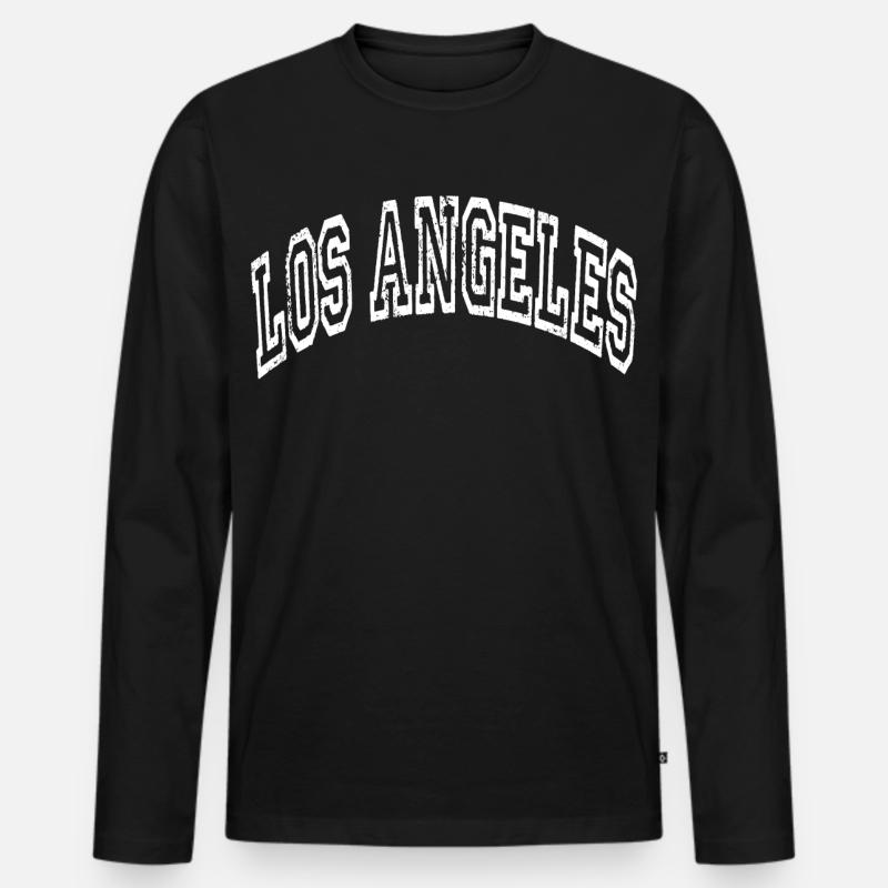 Los Angeles - Männer Premium Bio Langarmshirt - Schwarz
