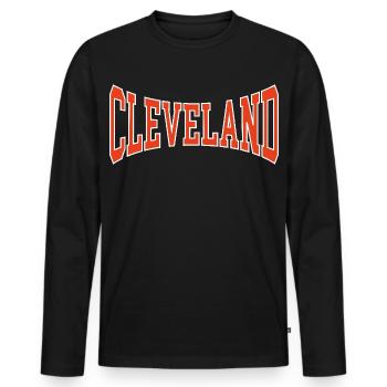 Cleveland - Men's Premium Organic Long Sleeve Shirt - black - Front - Nico (187cm)