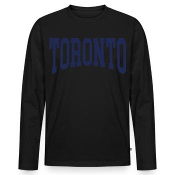 Toronto - Men's Premium Organic Long Sleeve Shirt - black - Front - Nico (187cm)