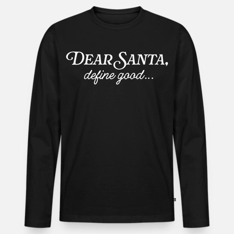 Dear Santa - Männer Premium Bio Langarmshirt - Schwarz