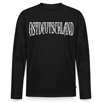 Ostdeutschland Ossis Osten Ostdeutscher - Männer Premium Bio Langarmshirt - Schwarz - Vorne - Nico (187cm)