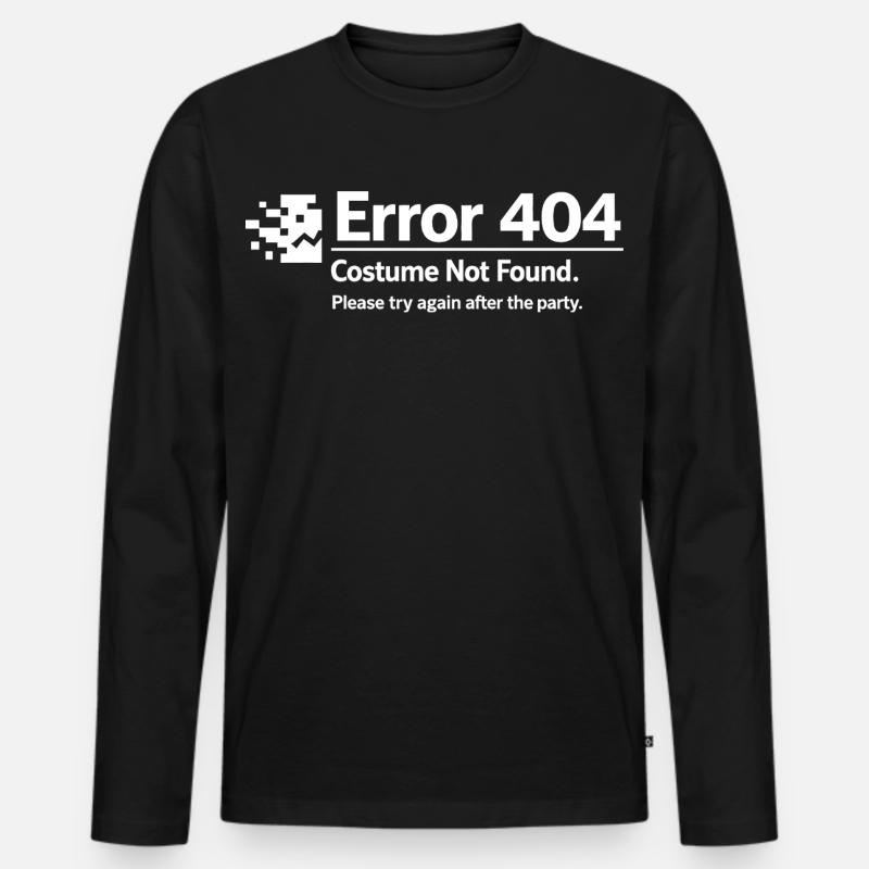 Error 404 Costume Not Found - Männer Premium Bio Langarmshirt - Schwarz