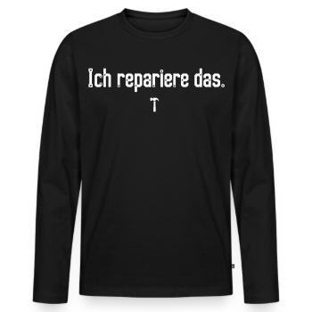 Ich repariere das T-Shirt für Handwerker Männer - Männer Premium Bio Langarmshirt - Schwarz - Vorne - Nico (187cm)