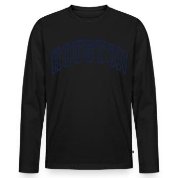 Houston - T-shirt manches longues Premium bio Homme - noir - Devant - Nico (187cm)