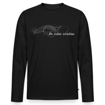 In vino veritas - Dans le vin se trouve la vérité - T-shirt manches longues Premium bio Homme - noir - Devant - Nico (187cm)