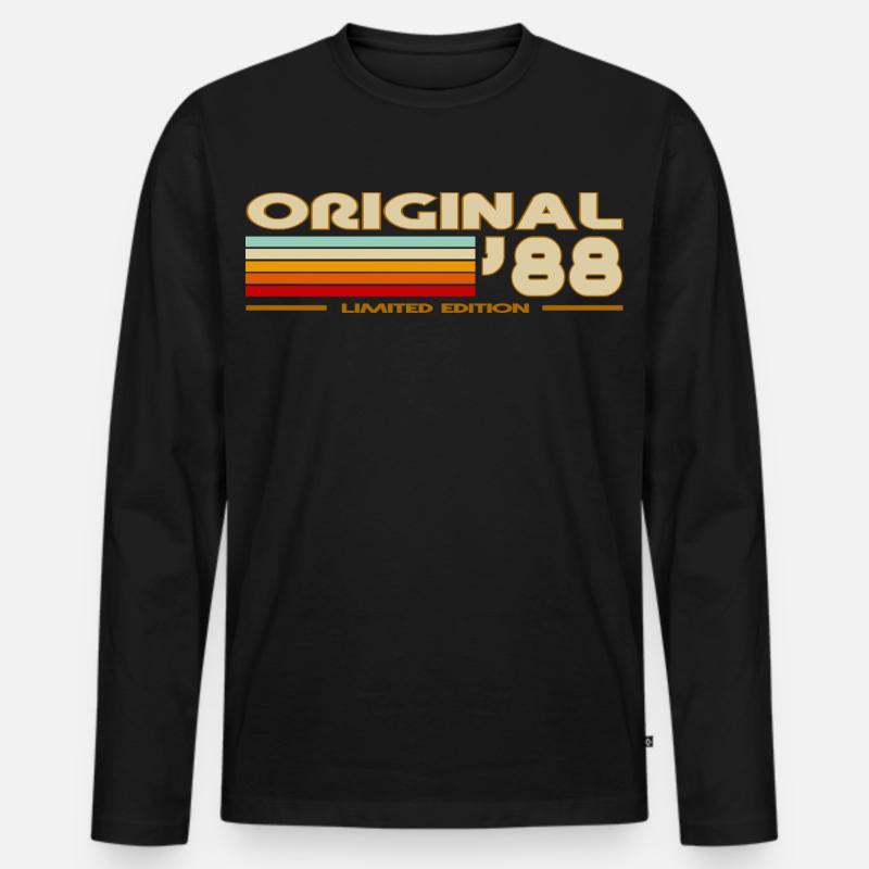 1988 - Männer Premium Bio Langarmshirt - Schwarz
