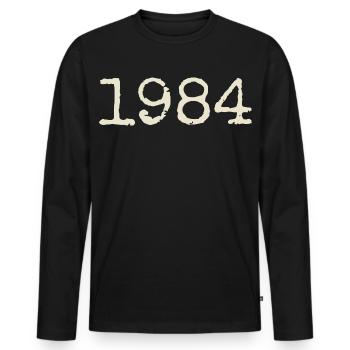1984 Birthday Gift - Awesome since 1984 - Men's Premium Organic Long Sleeve Shirt - black - Front - Nico (187cm)