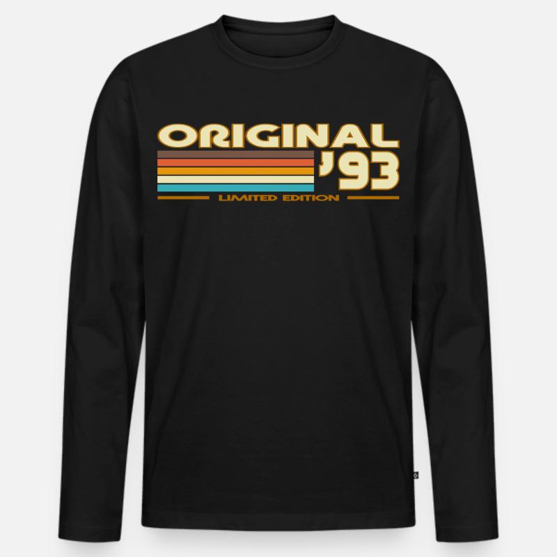 1993 - Männer Premium Bio Langarmshirt - Schwarz