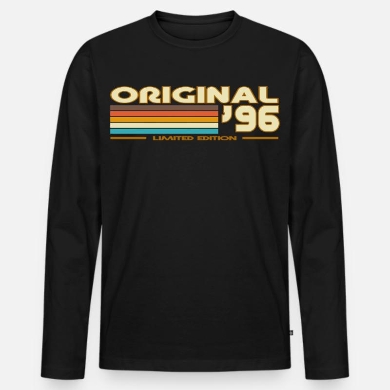 Originales 96 Rainbow Retro - Männer Premium Bio Langarmshirt - Schwarz