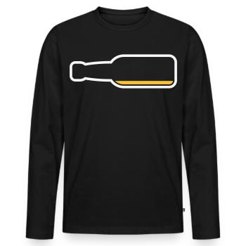 Bouteille de bière vide (Symbole bière bière / NEG 2C) - T-shirt manches longues Premium bio Homme - noir - Devant - Nico (187cm)