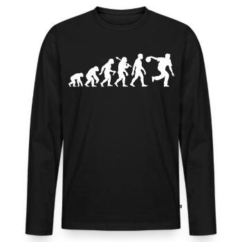 Bowling Evolution Kegeln Für Kegelverein - Männer Premium Bio Langarmshirt - Schwarz - Vorne - Nico (187cm)