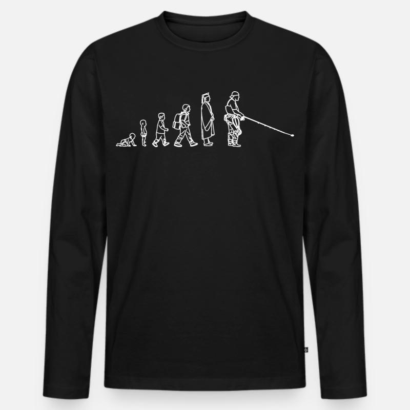 Évolution de la pêche - T-shirt manches longues Premium bio Homme - noir