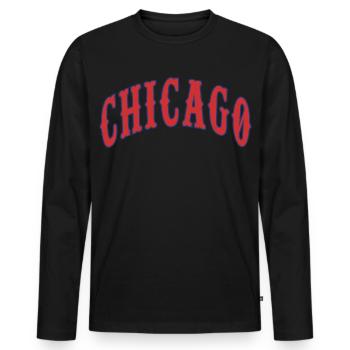 Chicago - T-shirt manches longues Premium bio Homme - noir - Devant - Nico (187cm)