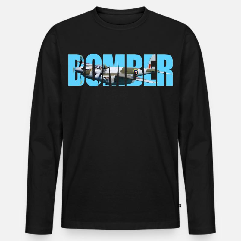 Bomber DH.98 Mosquito - Männer Premium Bio Langarmshirt - Schwarz