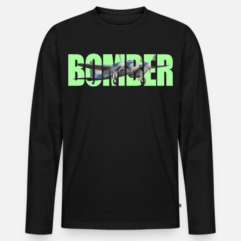 Bomber DH.98 Mosquito - Männer Premium Bio Langarmshirt - Schwarz