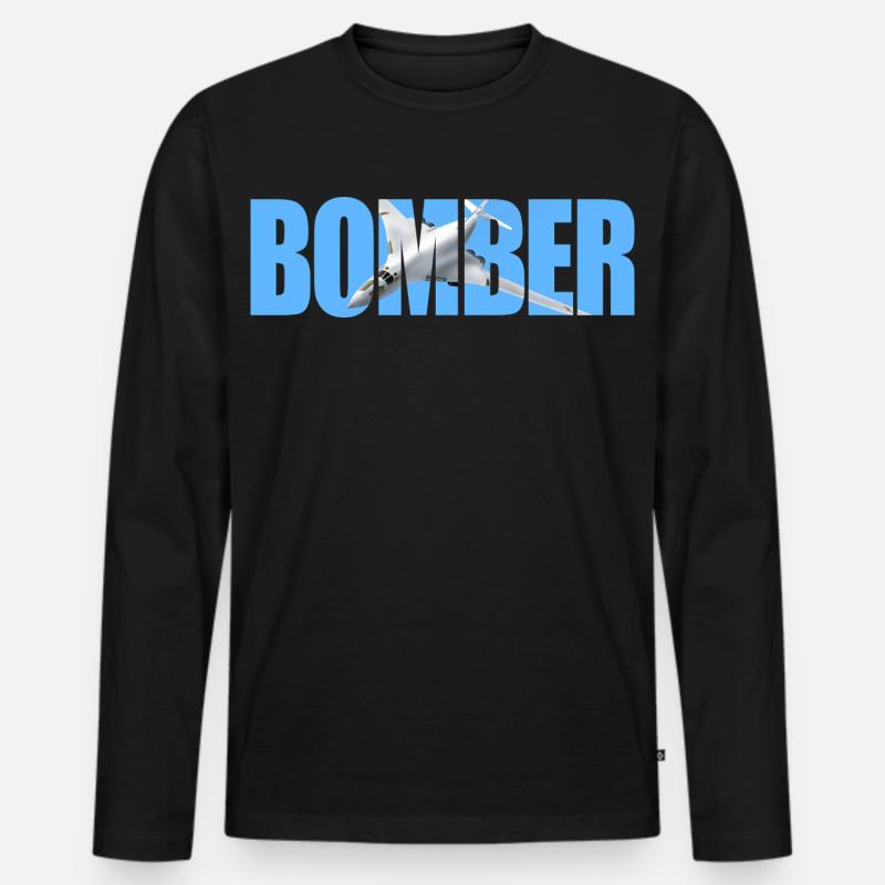 Blouson aviateur Tu-160 - T-shirt manches longues Premium bio Homme - noir