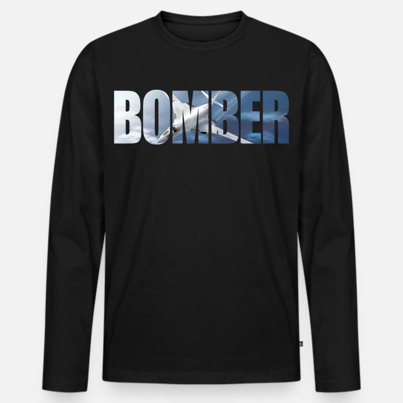 Blouson aviateur Tu-160 - T-shirt manches longues Premium bio Homme - noir