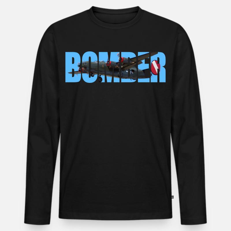 Bomber B-24 Liberator - Männer Premium Bio Langarmshirt - Schwarz