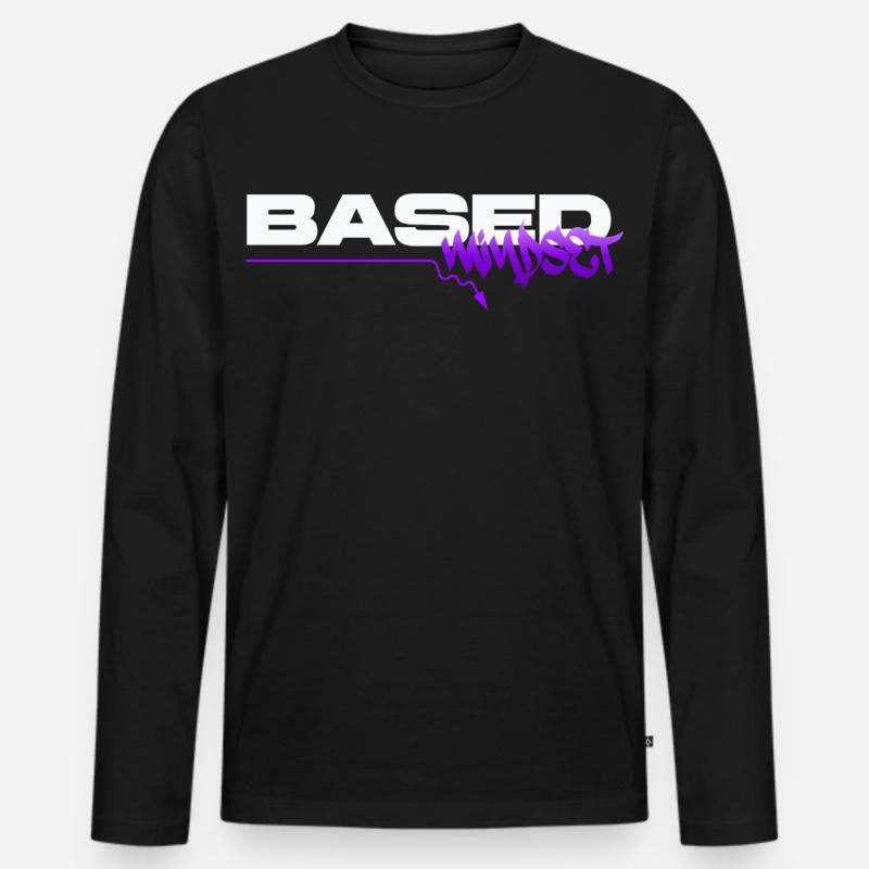Based Mindset – Streetwear Graffiti Mentality - Männer Premium Bio Langarmshirt - Schwarz