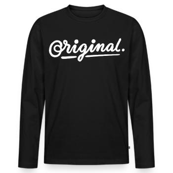 original - Men's Premium Organic Long Sleeve Shirt - black - Front - Nico (187cm)