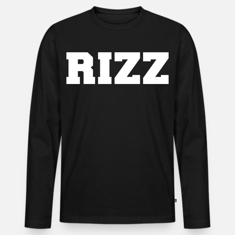 Rizz - Männer Premium Bio Langarmshirt - Schwarz