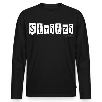 Stritzi - Strolch, cheeky, Austrian dialect - Men's Premium Organic Long Sleeve Shirt - black - Front - Nico (187cm)