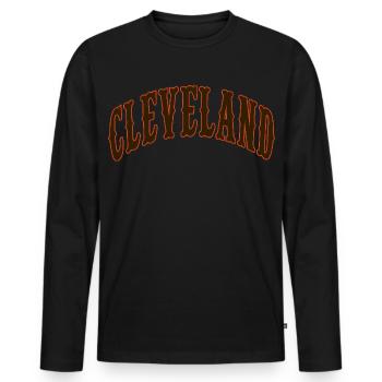Cleveland - Men's Premium Organic Long Sleeve Shirt - black - Front - Nico (187cm)