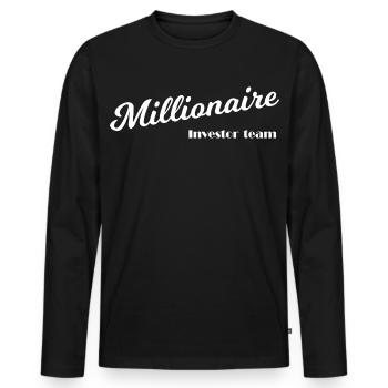Millionaires and capitalists - Men's Premium Organic Long Sleeve Shirt - black - Front - Nico (187cm)